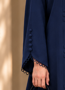 Serene Navy Blue Loop Abaya Sleeve by Dhaagey
