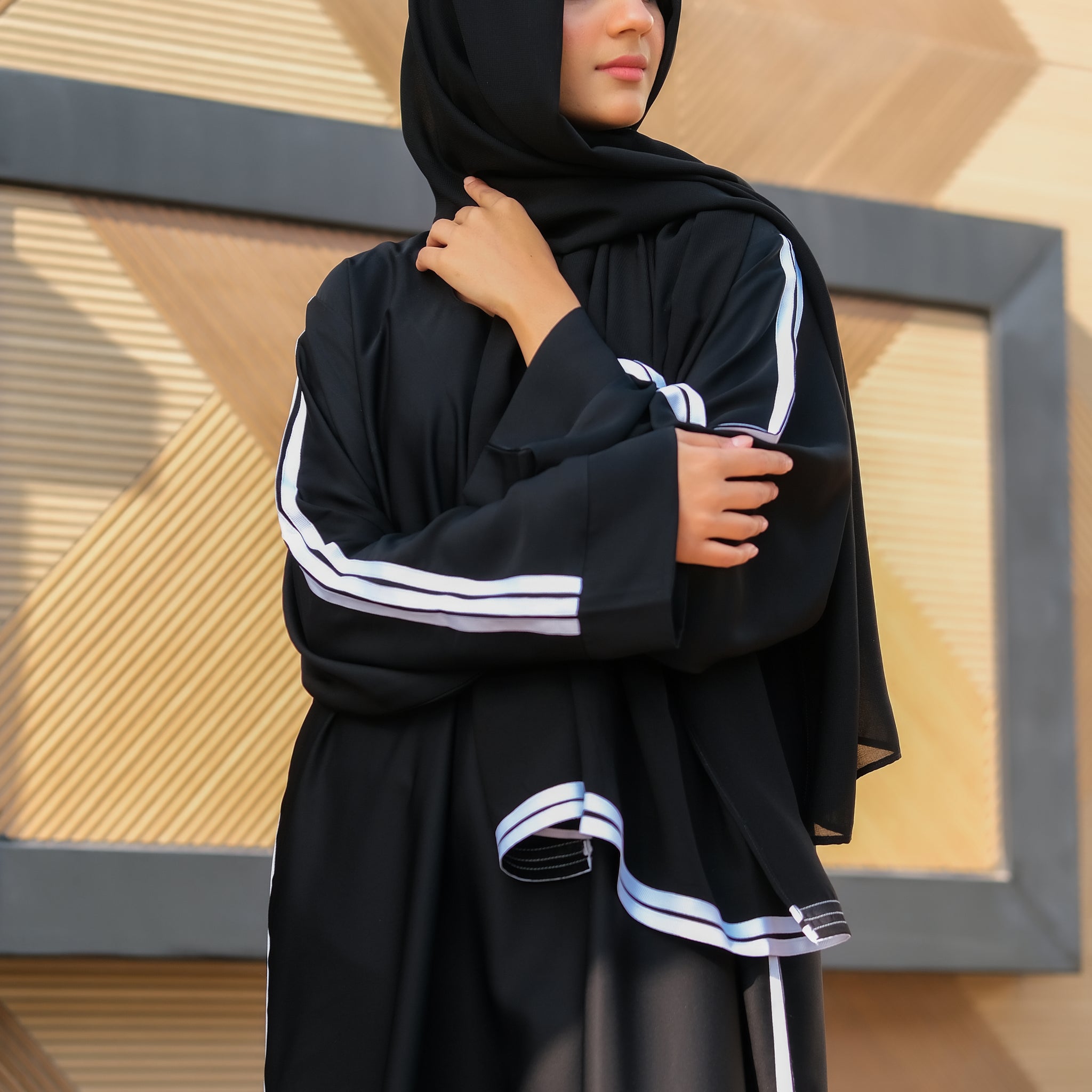 Timeless Striped Abaya