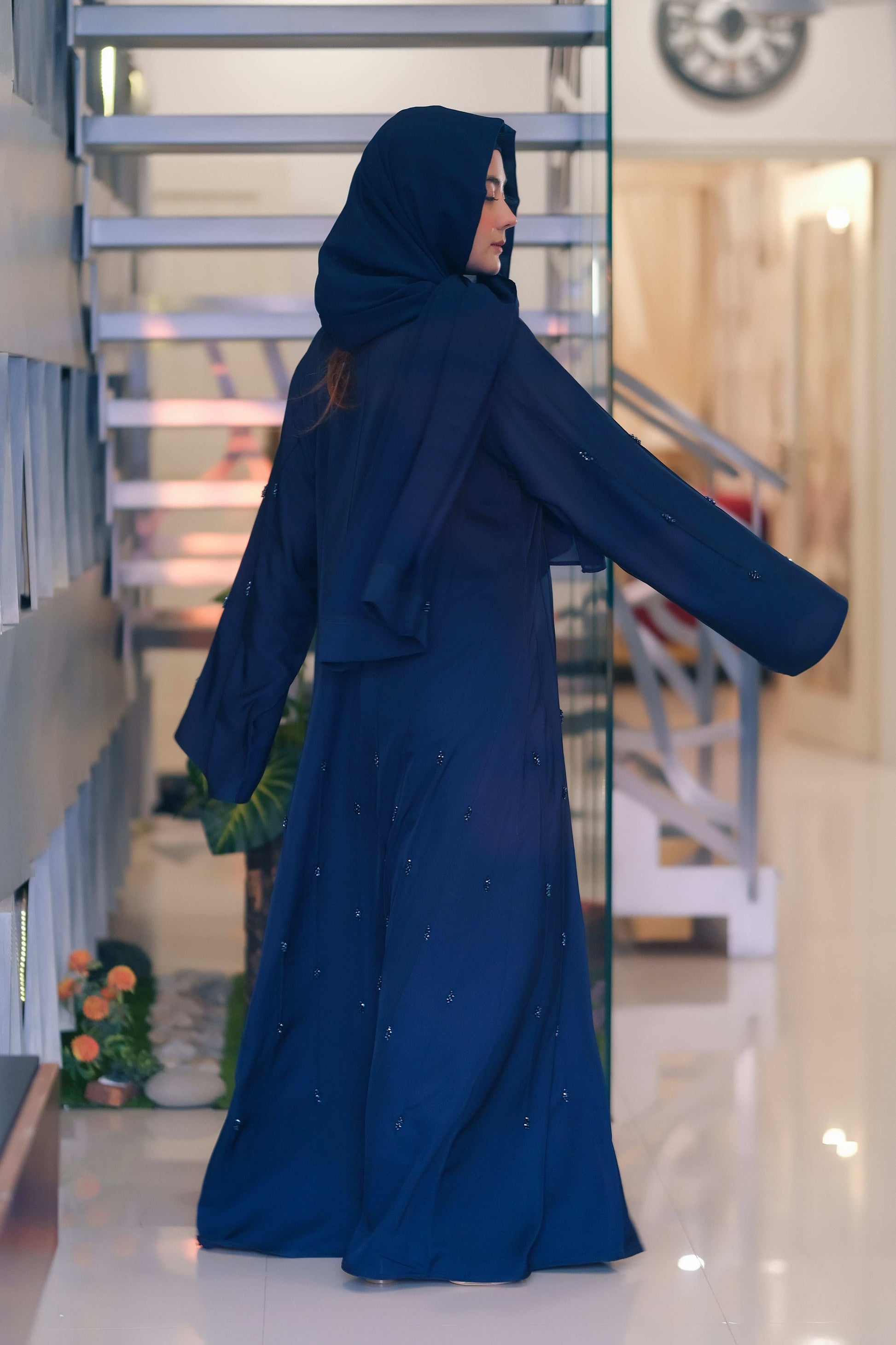 Twilight Blue Sapphire Abaya - Dhaagey 