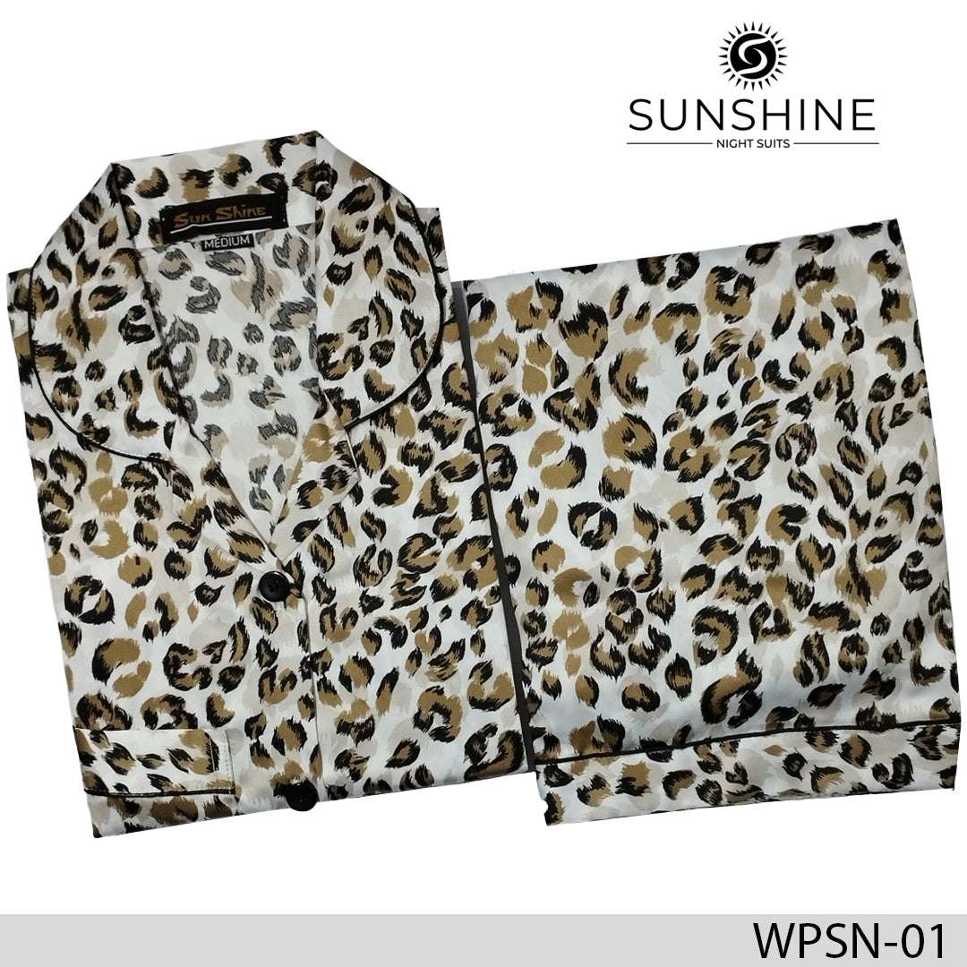 White Leopard Silk Nightdress - Dhaagey 
