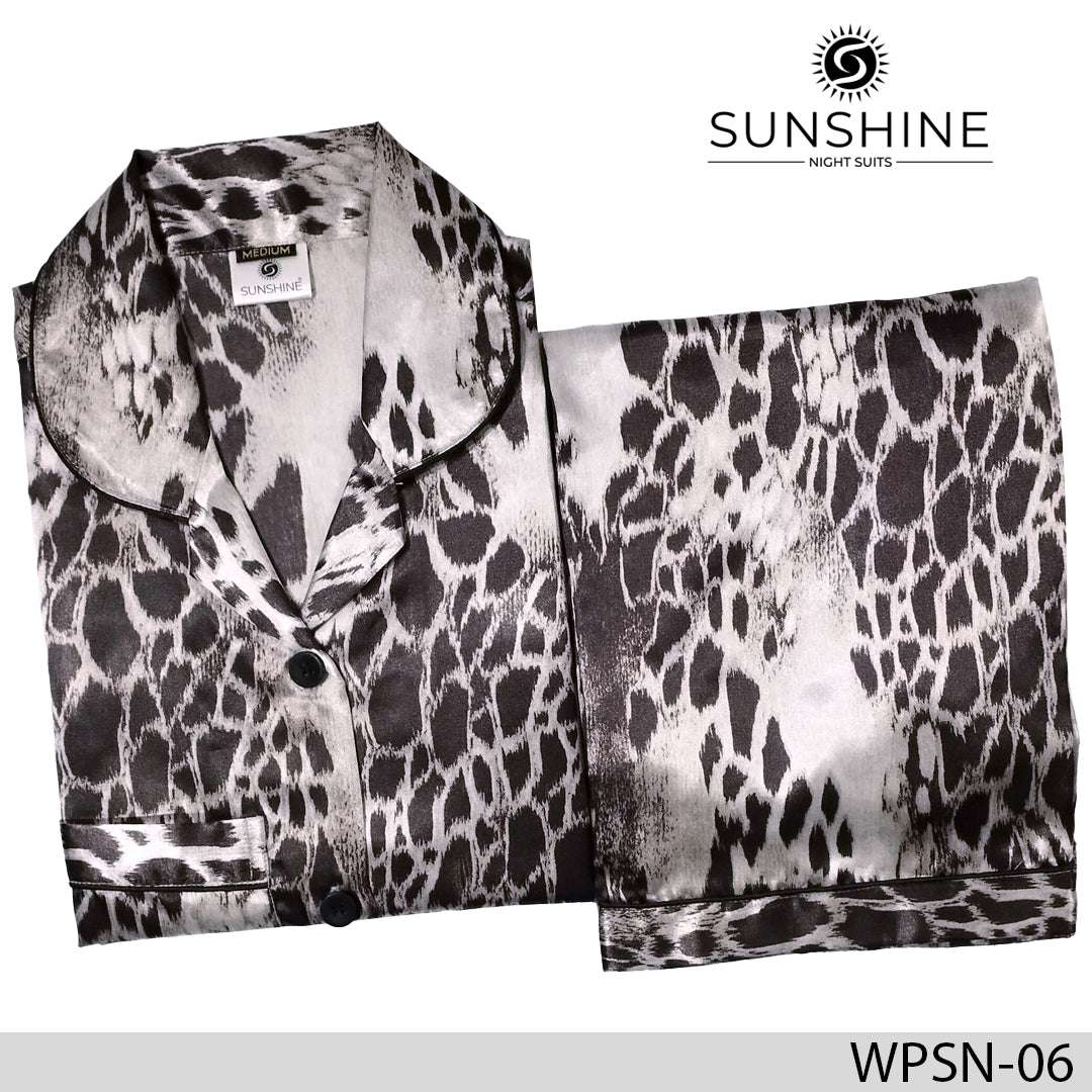 WPSN-06 Printed Silk Nightdress - Dhaagey 