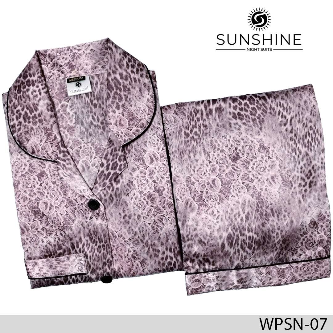 WPSN-07 Printed Silk Nightdress - Dhaagey 