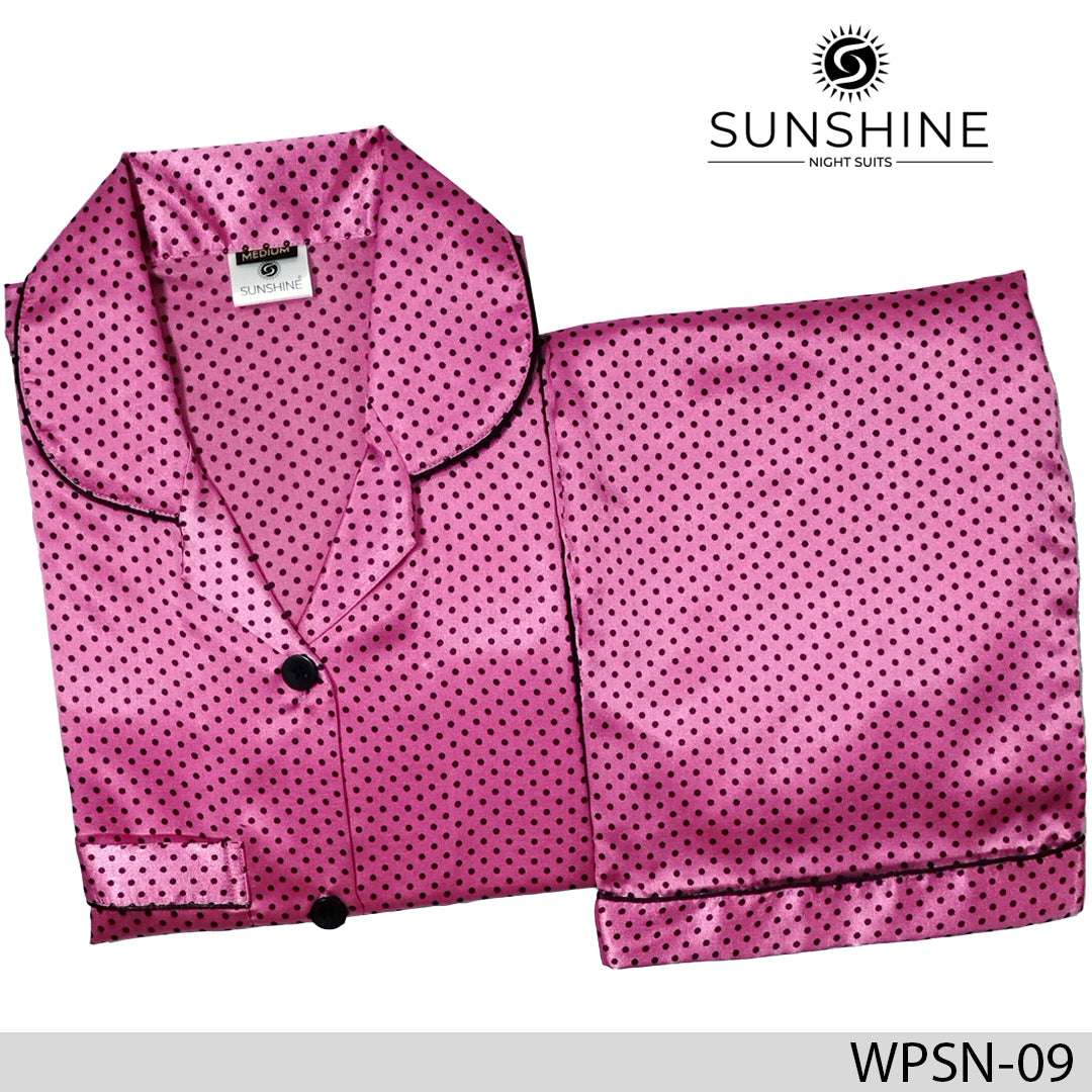 WPSN-09 Printed Silk Nightdress - Dhaagey 