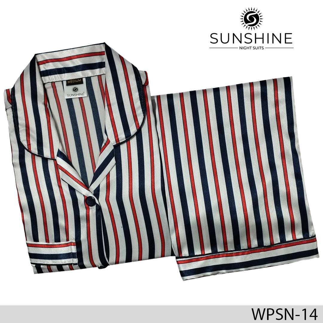 WPSN-14 Printed Silk Nightdress - Dhaagey 
