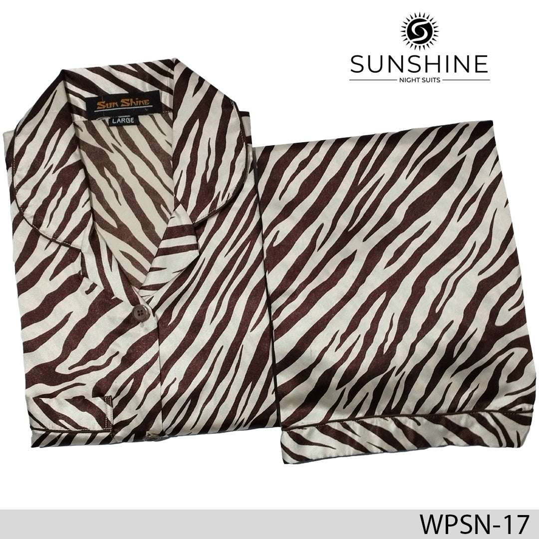 WPSN-17 Printed Silk Nightdress - Dhaagey 