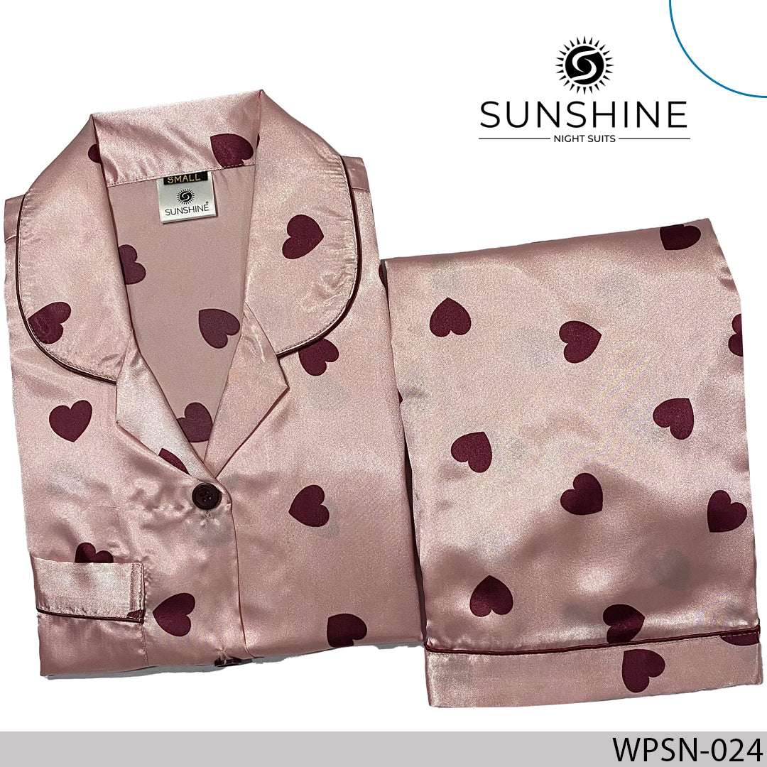 WPSN-24 Printed Silk Nightdress - Dhaagey 