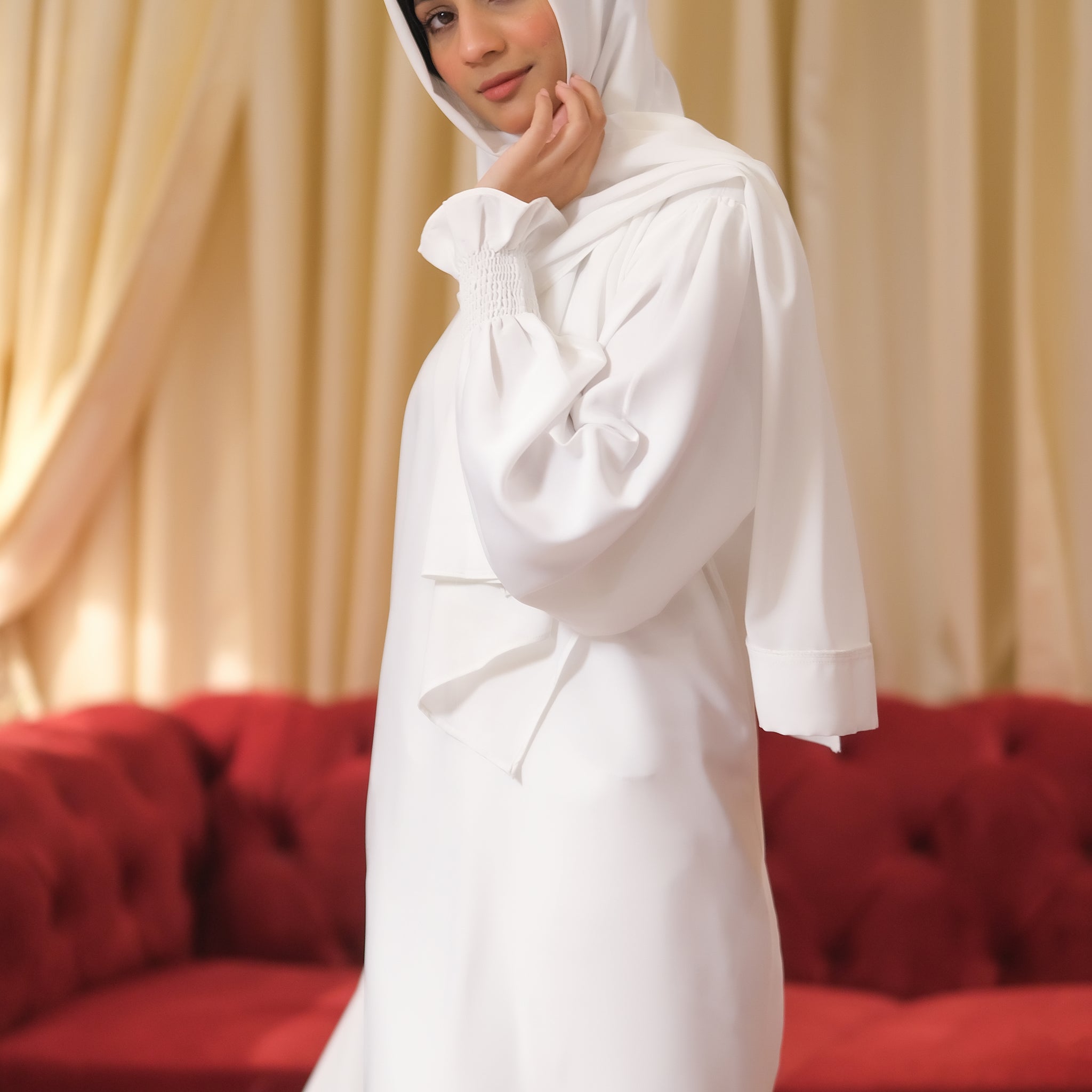 White Orchid Abaya