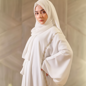 Butterfly White Abaya by Dhaagey