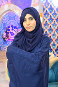 Indigo Willow navy Farasha abaya by Dhaagey