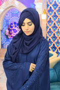Indigo Willow navy Nidha abaya with matching hijab by Dhaagey