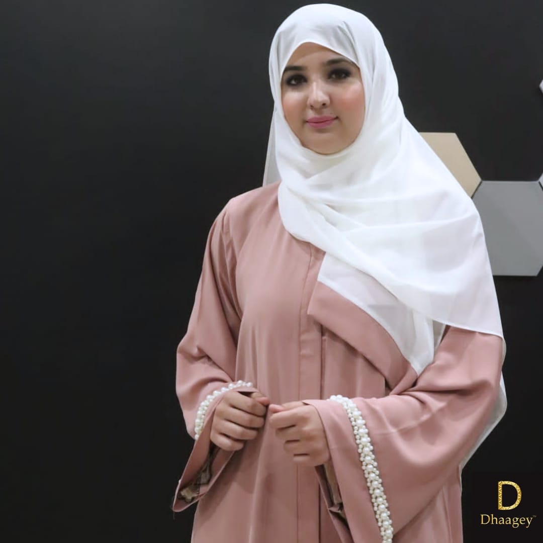 Pink Pearl Abaya - Dhaagey 